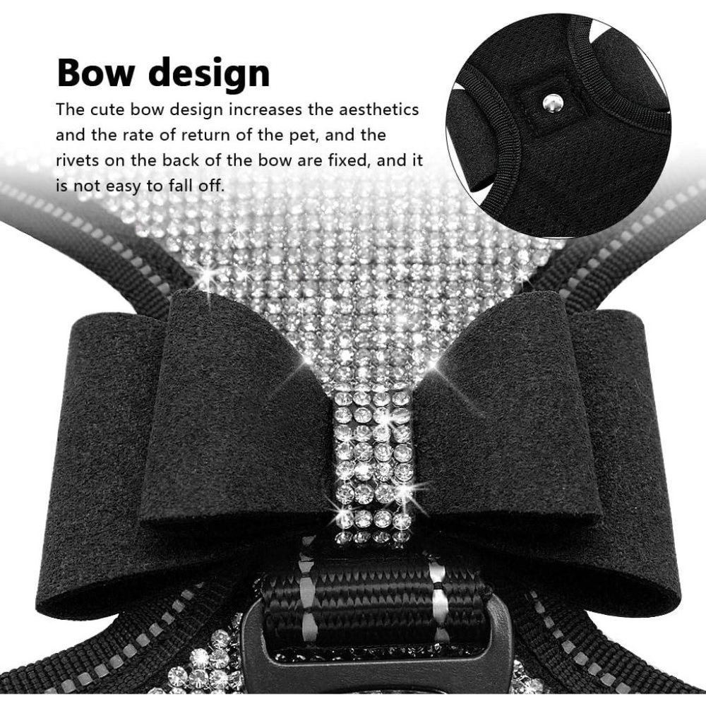 NEW Sparkling Bling Swarovski Crystal Rhinestone Pet Dog Fleece Harness … - Picture 6 of 13